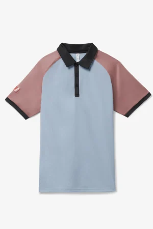 FILA Back Spin Short Sleeve Stretch Polo 477 CELESTIAL BLUE / NOSTALGIA ROSE / BLACK Cheap