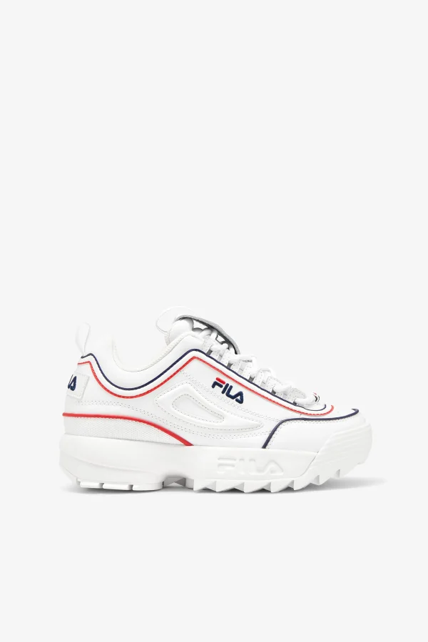 FILA big kids' disruptor 2 contrast piping 125 WHITE / NAVY / RED Store