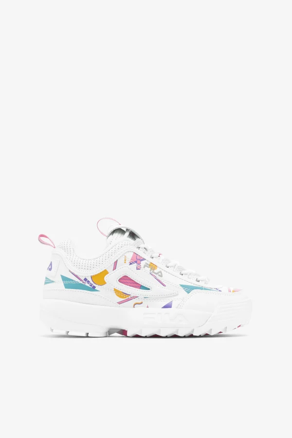 FILA Big Kids' Disruptor 2 Premium 149 WHITE / BUBBLEGUM / SCUBA BLUE Cheap