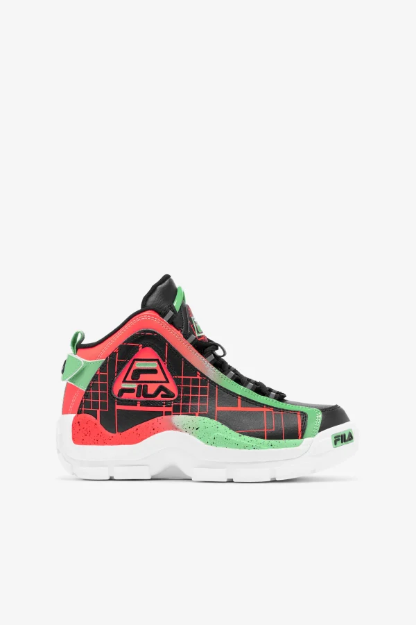 FILA Big Kids' Grant Hill 2 034 BLACK / FIERY CORAL / GREEN ASH Sale