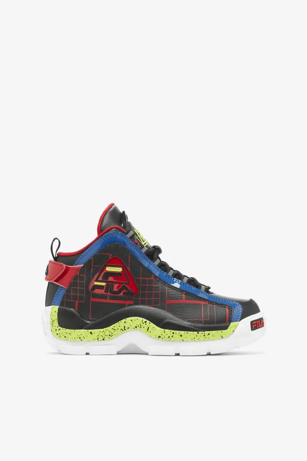 FILA Big Kids' Grant Hill 2 027 BLACK / PRINCE BLUE / FILA RED Hot