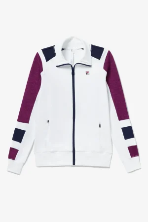 FILA Heritage Track Jacket 100 WHITE / MAGENTA PURPLE / FILA NAVY Shop