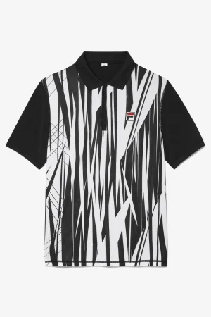 FILA La Finale Short Sleeve Printed Polo 002 SHATTERED BLACK / BLACK Outlet