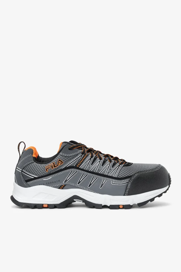 FILA Men' Memory All Terrain Peak Composite Toe Shoe 054 CASTLEROCK / BLACK / VIBRANT ORANGE Fashion