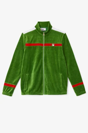 FILA Ravid Velour Jacket 341 FORMAL GARDEN / WHITE / FILA RED Hot
