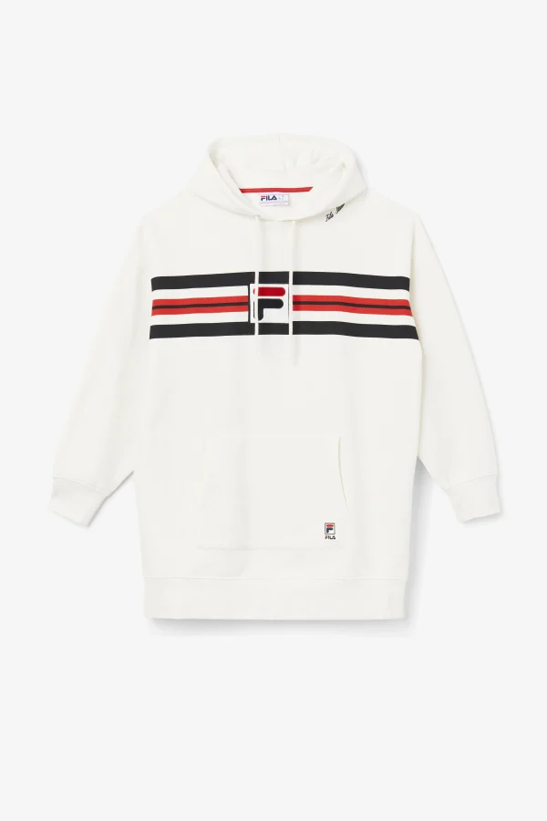FILA Stella Hoodie Dress 132 GARDENIA / BLACK / FILA RED Cheap