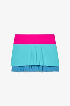 FILA Tie Breaker Double Bounce Skort 483 BLUE RADIANCE / HAWAIIAN OCEAN / PINK GLO Discount