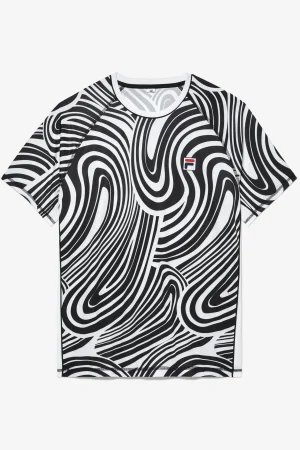 FILA Tie Breaker Short Sleeve Printed Crew 019 SWIRL / WHITE Cheap