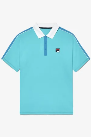 FILA Tie Breaker Short Sleeve Polo 483 BLUE RADIANCE / WHITE / HAWAIIAN OCEAN Discount