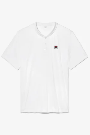 FILA White Line Short Sleeve Henley 100 WHITE Online