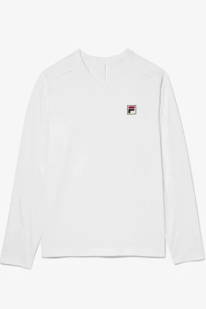 FILA Whiteline Long Sleeve V-Neck 100 WHITE / CAMO Online