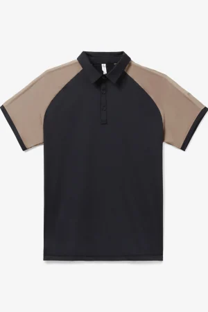 FILA Wild Card Short Sleeve Polo 001 BLACK / STUCCO / MOONLIGHT Store