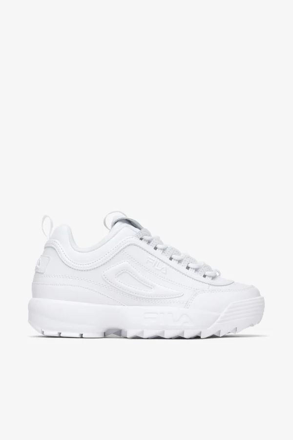 FILA women' disruptor 2 premium 100 TRIPLE WHITE Clearance