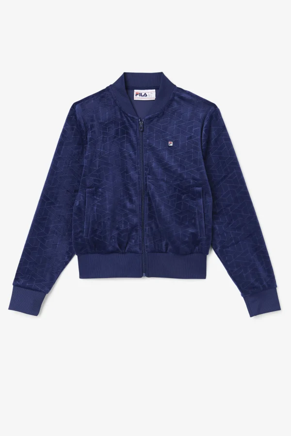 FILA Zenaida Velour Track Jacket 410 FILA NAVY Clearance